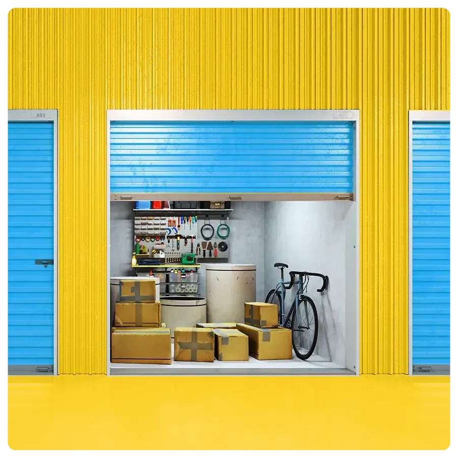 removals storage unit with household goods