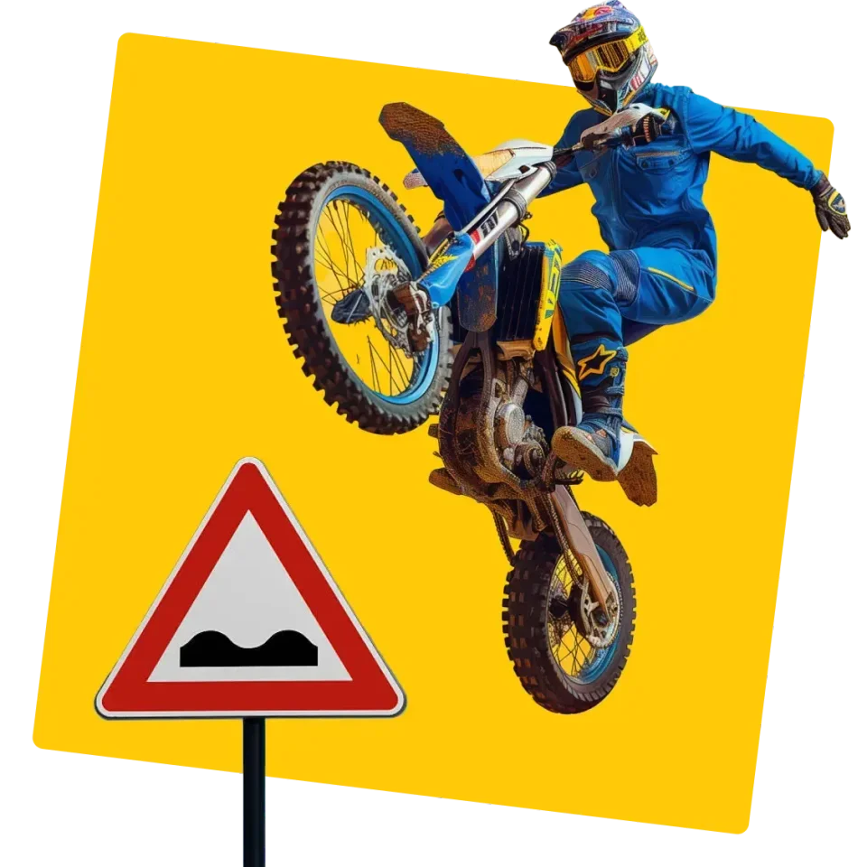 Image of a man riding a blue motorbike, showing AnyVan