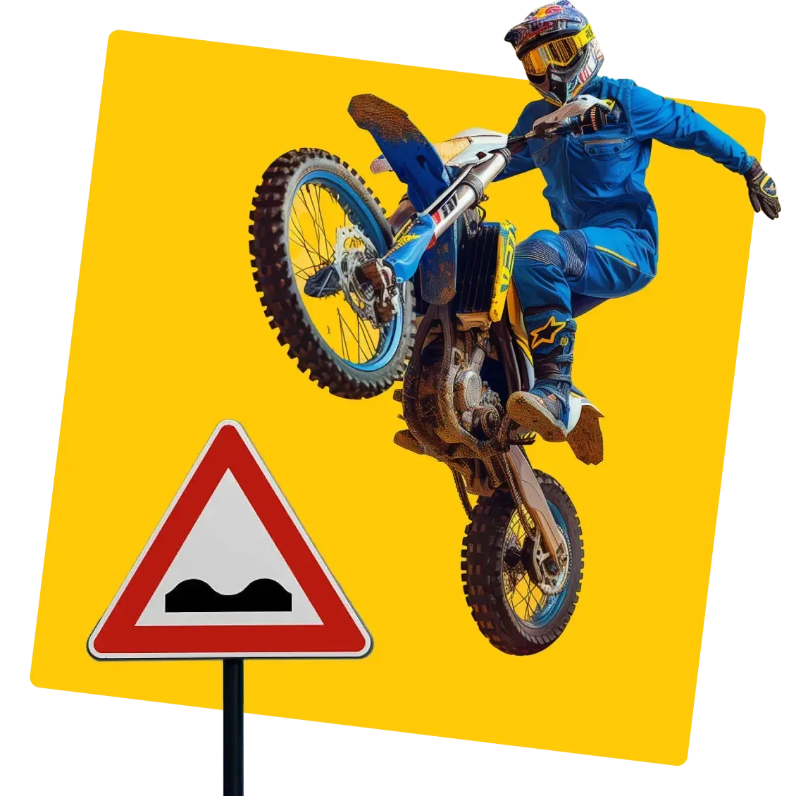Image of a man riding a blue motorbike, showing AnyVan