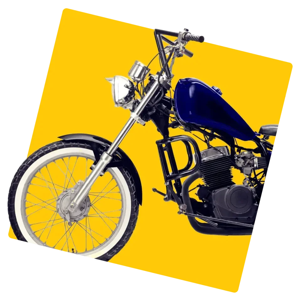 Image of blue motorbike showing that AnyVan works with expert bike transporting teams 
