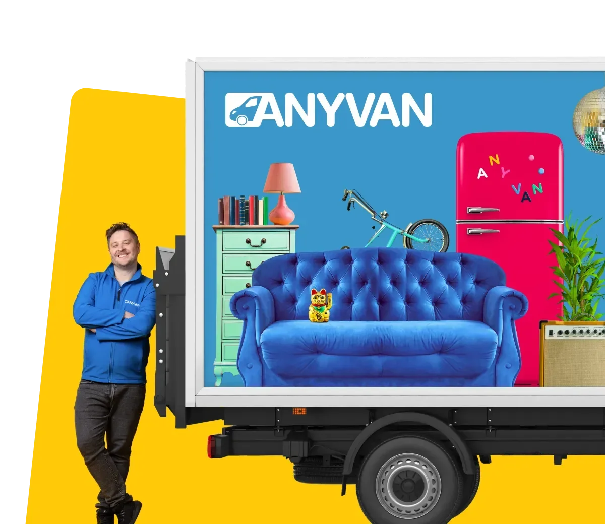 Man and van filled with furniture to be moved