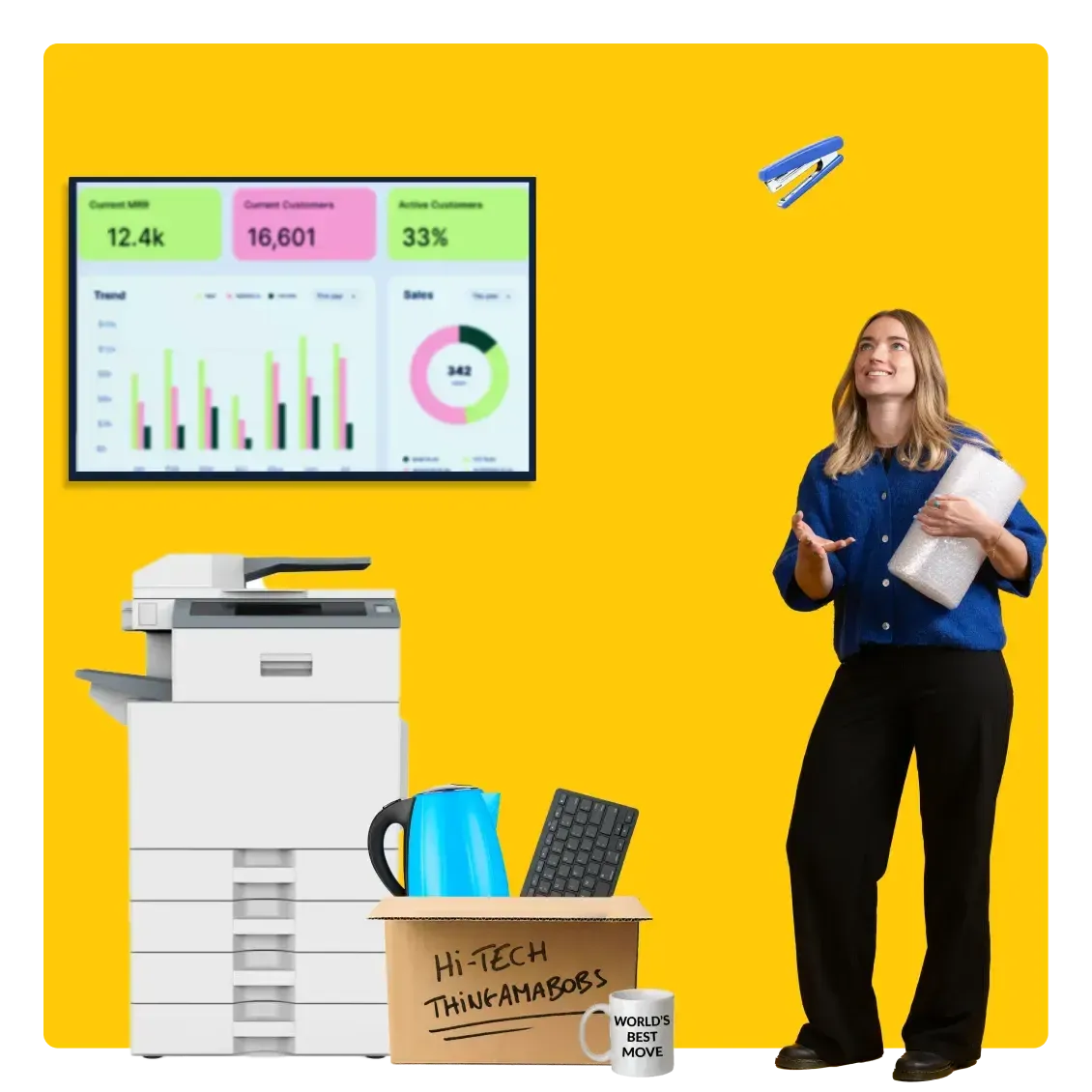 Image of an AnyVan removalist packing office items 